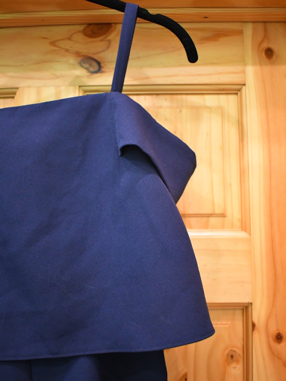 Gianni Bini Navy Layered Bodice Wide-Leg Jumpsuit - Picture 5 of 8